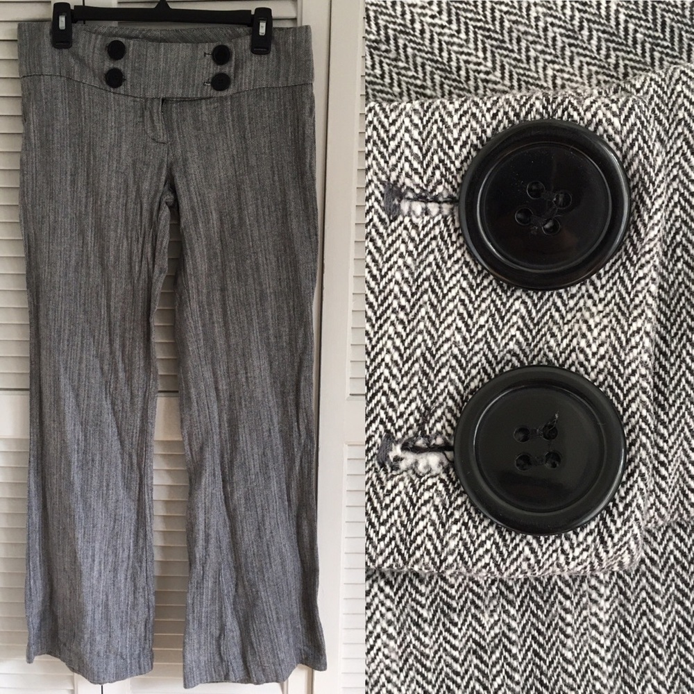 Vintage Lipsy Grey Retro Button Dress Pants